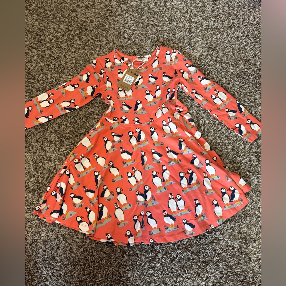 Adorable Puffin Print Kids Dress